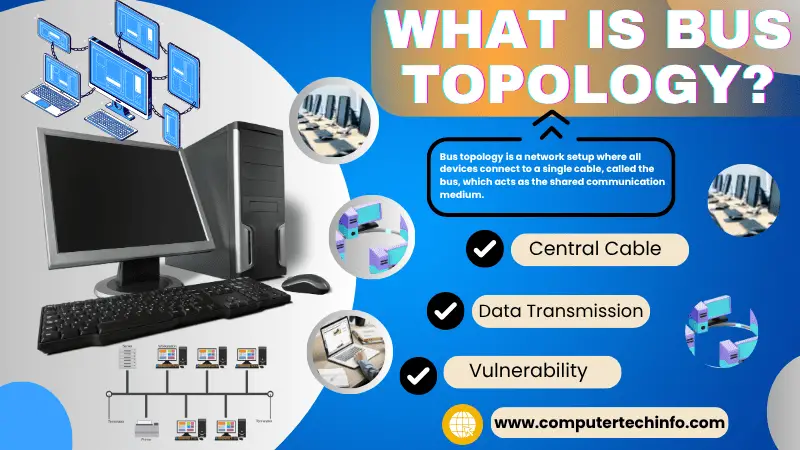 What is Bus (Linear) Topology in Network? Diagram, Advantages, disadvantages, Use
