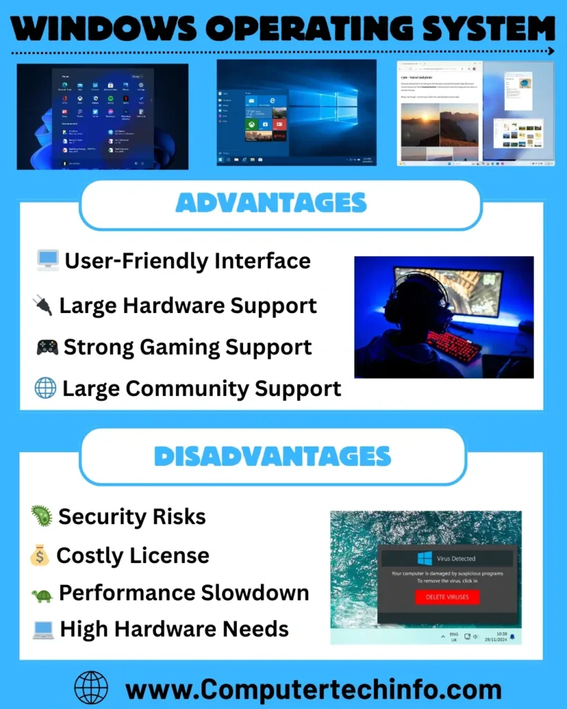 Windows Operating System advantage vs disadvantage